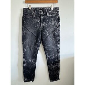 Hudson Los Angeles Skinny Jeans Black White Acid Wash indie sleaze tumblr grunge